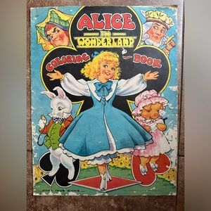 Vintage 1951 Alice In Wonderland coloring book Saalfield Publishing unused